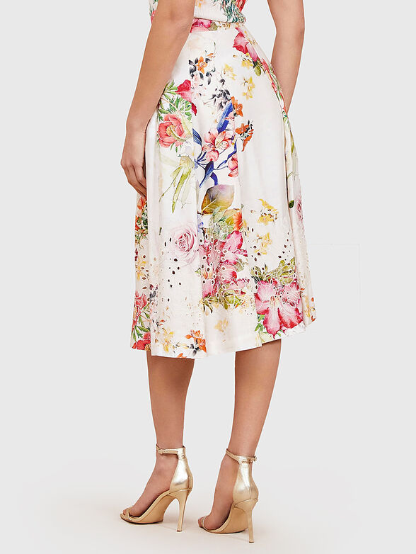 GLORIOUS GARDEN midi skirt with embroidery and print - 2