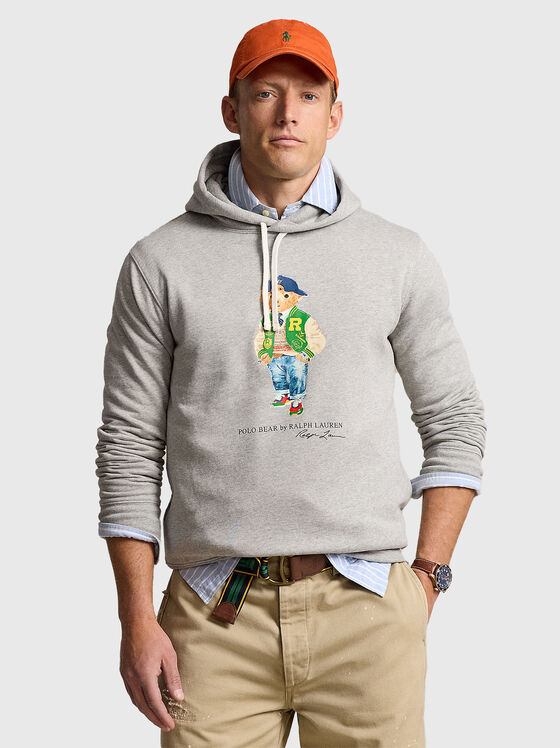 Gray sweatshirt with Polo Bear print - 1