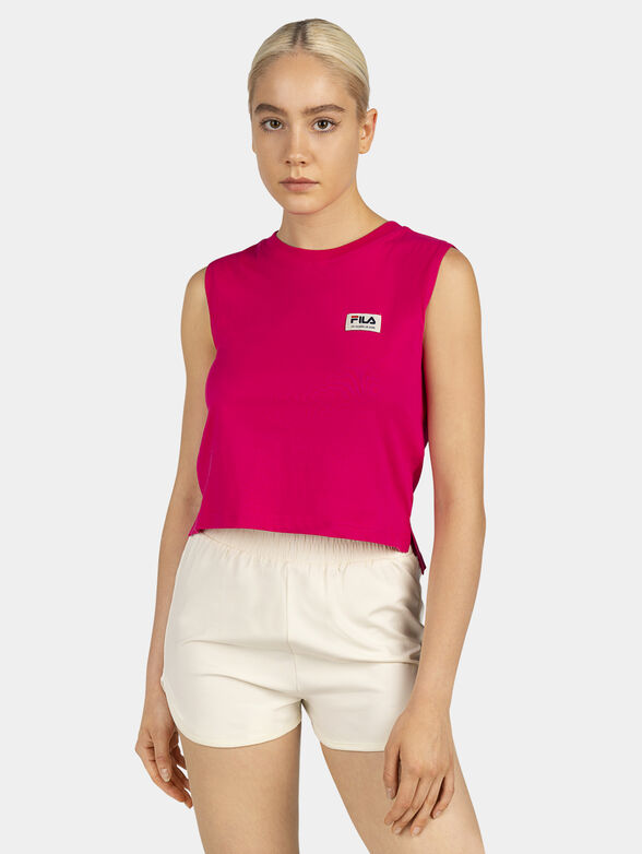 TAGGIA cropped top with contrasting logo detail - 1