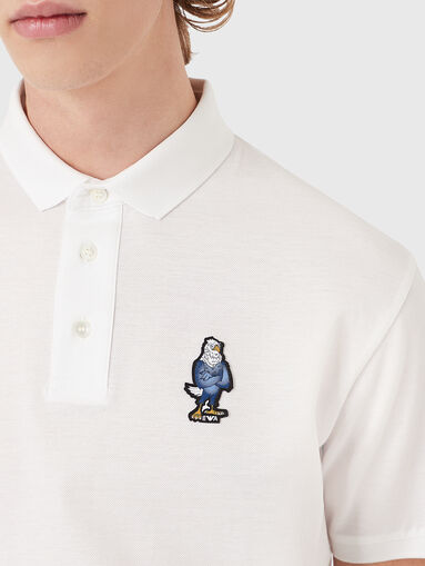 Black polo shirt with logo patch - 4