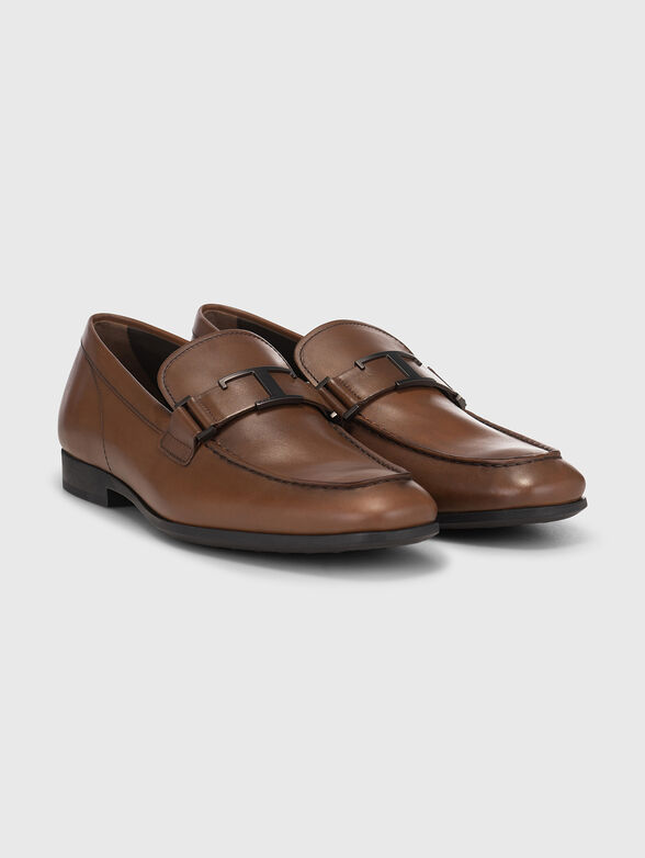 Brown leather loafers  - 2