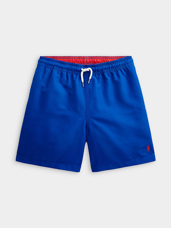 Pantaloni scurți de baie albaștri cu accente logo - 1