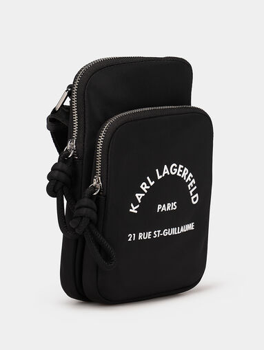Black phone pouch with contrasting logo - 5