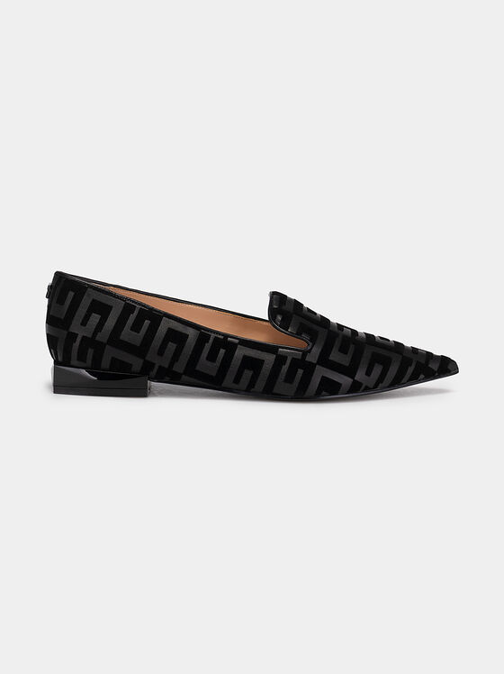 Mocasini negri GUSTY2 cu accente logo - 1