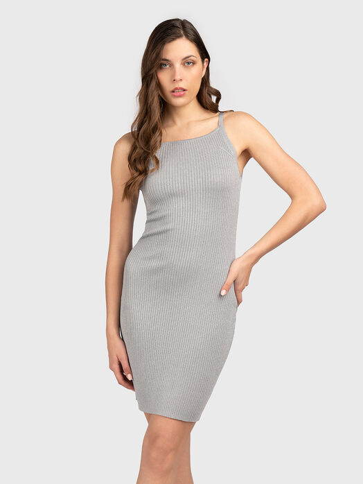Mini dress with silver threads