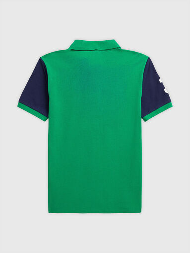 Green Polo shirt with contrast details - 5
