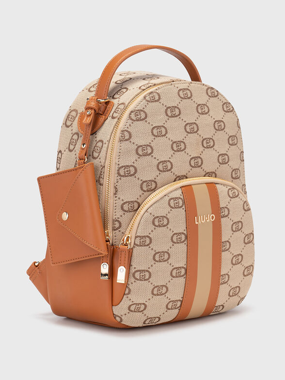 Backpack with monogram logo and small wallet - 3