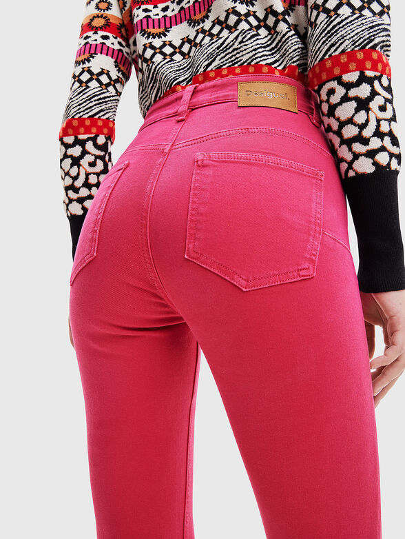 Skinny jeans in fuxia color - 3