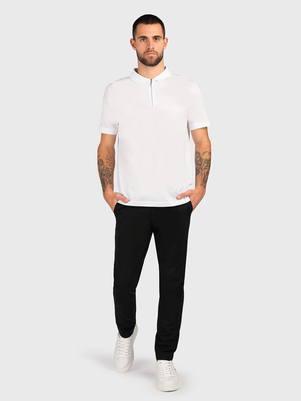 Zip-up polo shirt in white - 2