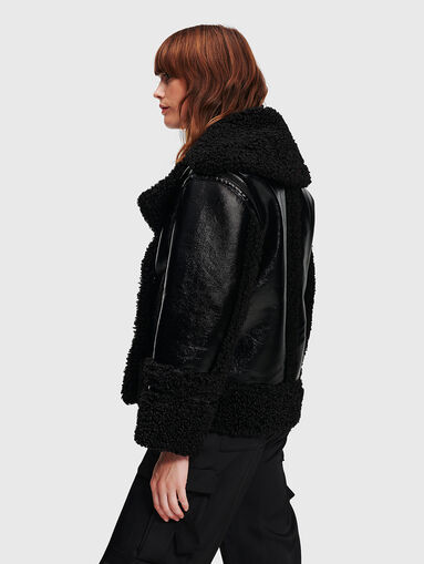 Black biker jacket made of eco leather - 4