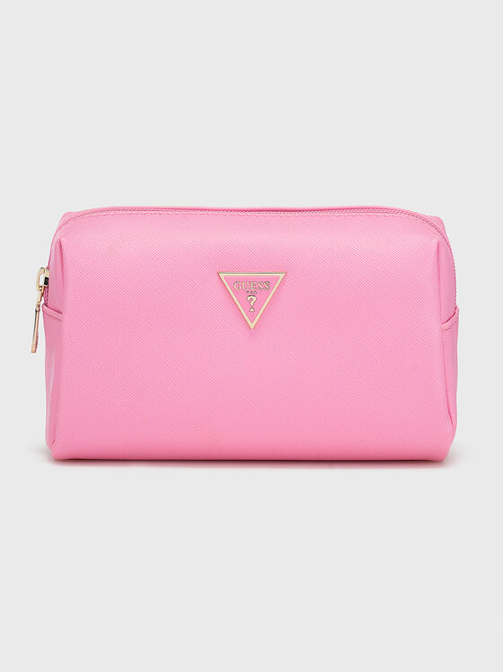 Pink pouchbag with logo emblem - 1