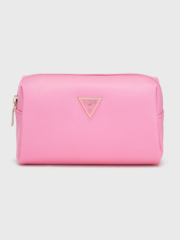 Pink pouchbag with logo emblem - 1