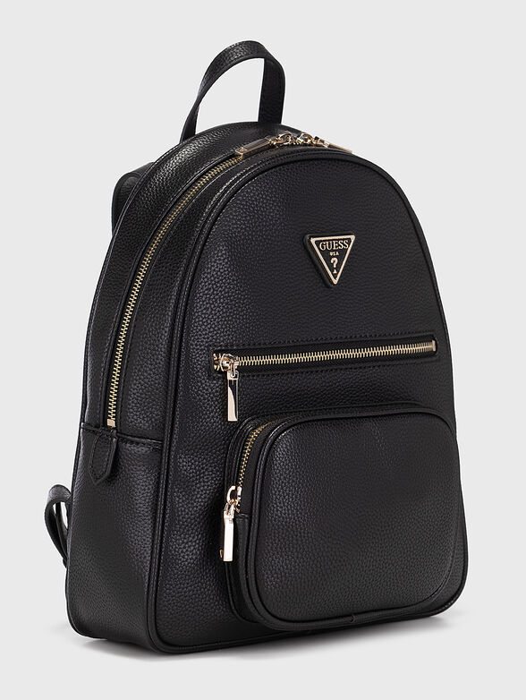 Black bakpack with grainy texture - 3