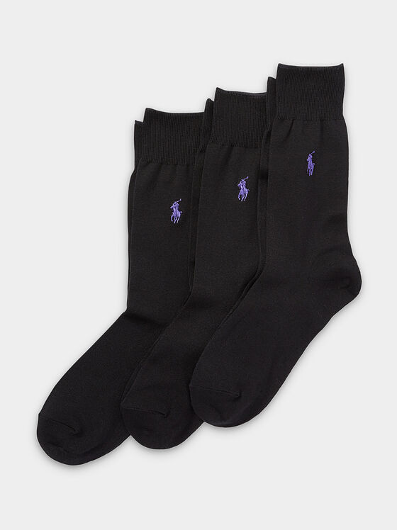 Set trei perechi de șosete cu broderie logo - 1