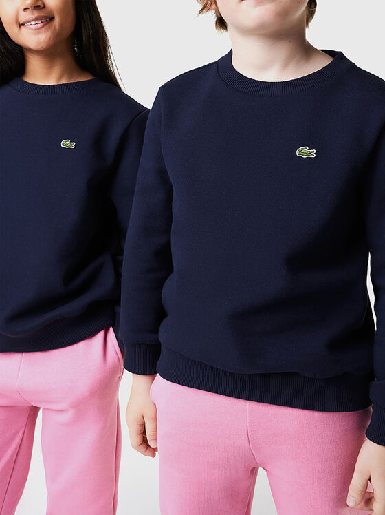 Dark blue sweatshirt with embroidered logo  - 1