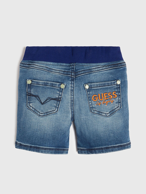 Denim shorts with logo embroidery - 2