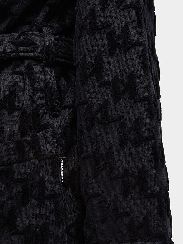 Monogram print bathrobe - 4