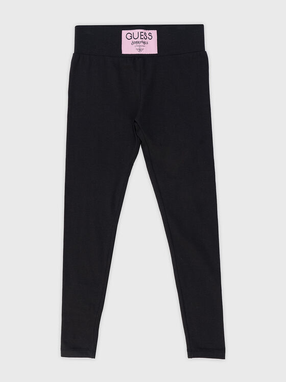 Black leggings in cotton blend - 1