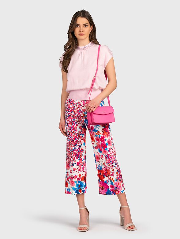 Pink sweater with short sleeves and appliques - 2