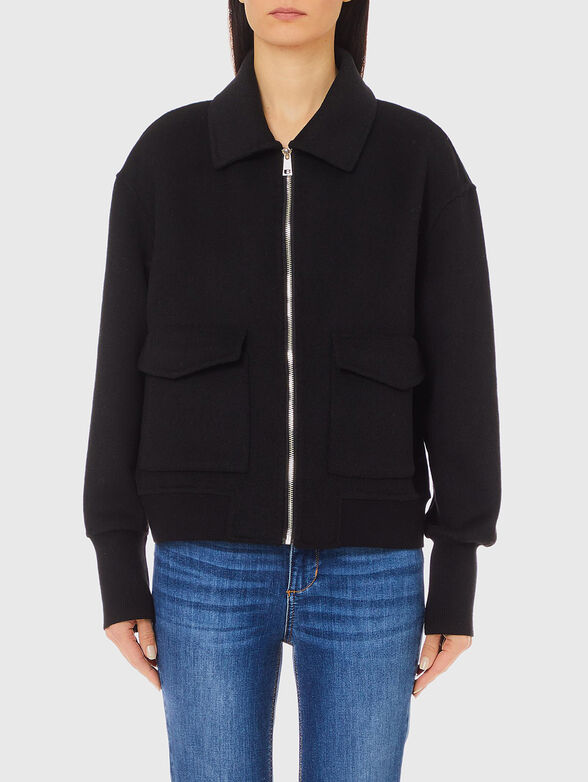 Black short coat with zipper - 1