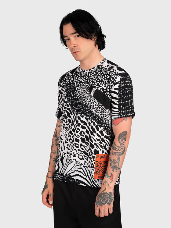 Cotton T-shirt with animal print - 1