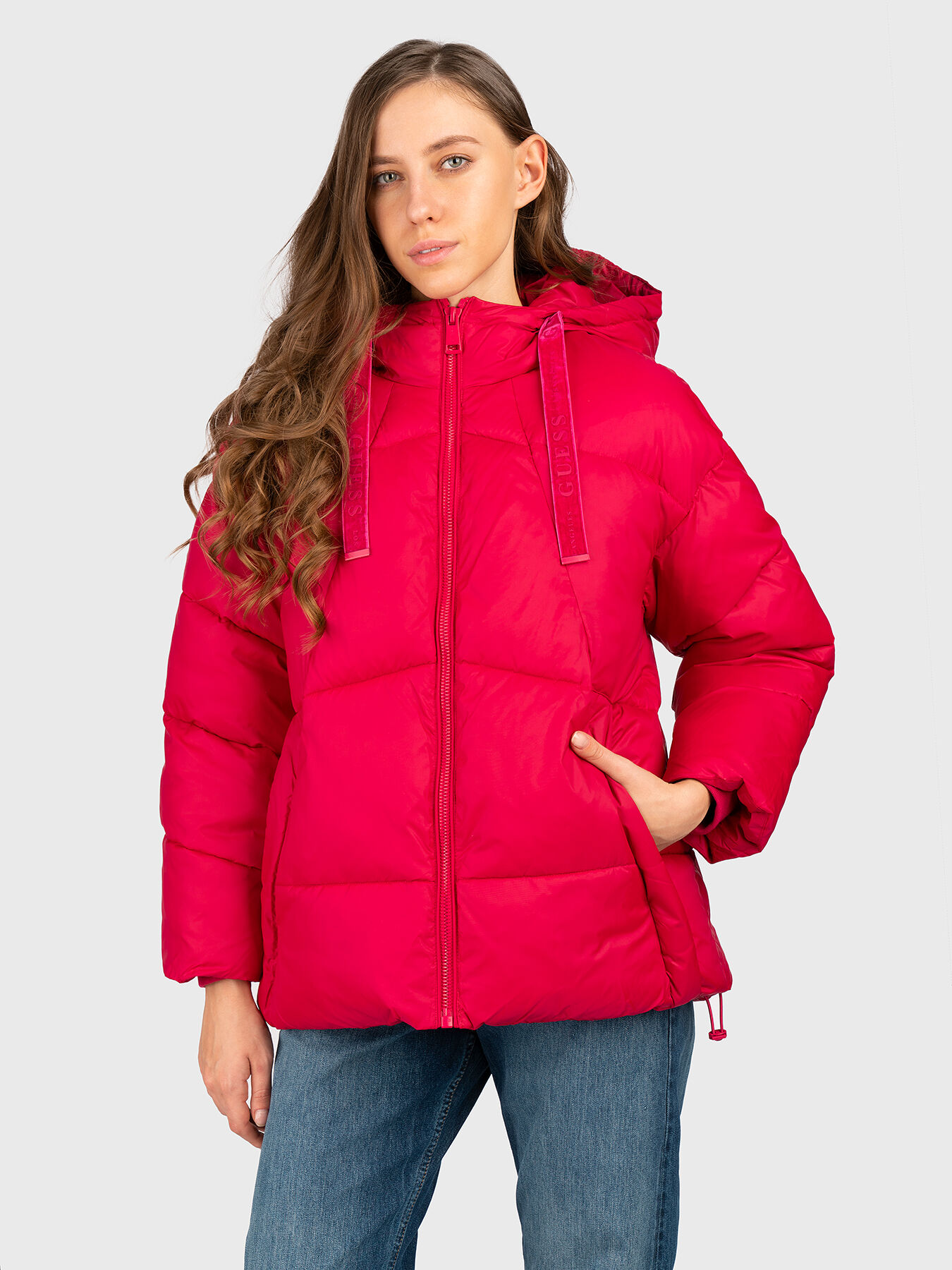 LETIZIA black puffer jacket de firm GUESS Globalbrandsstore.ro