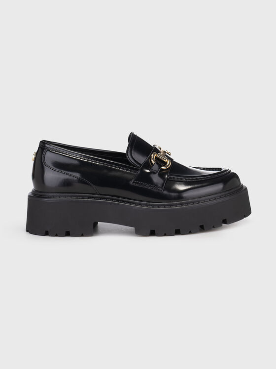 OCCUPY black leather loafers - 1