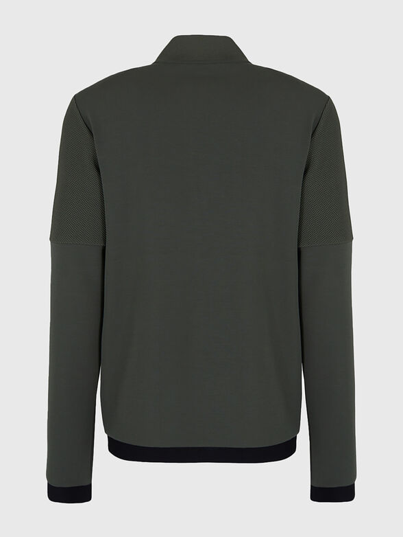 Dark green sweatshirt with zipper and logo accent - 2