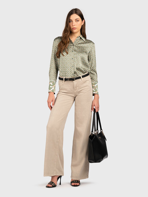 ALEXANDRA satin shirt with logo print - 2
