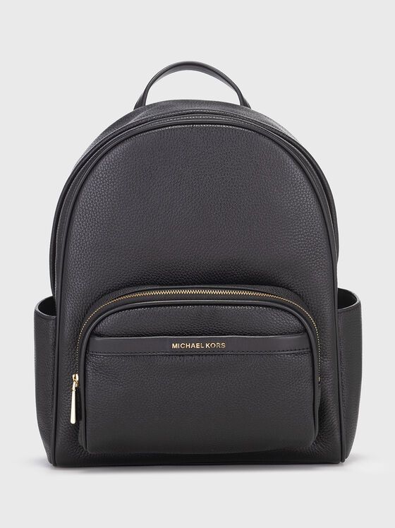 Black leather backpack - 1