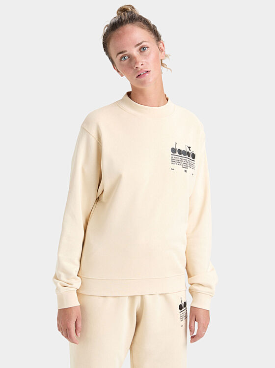 MANIFESTO cotton beige sweatshirt - 1