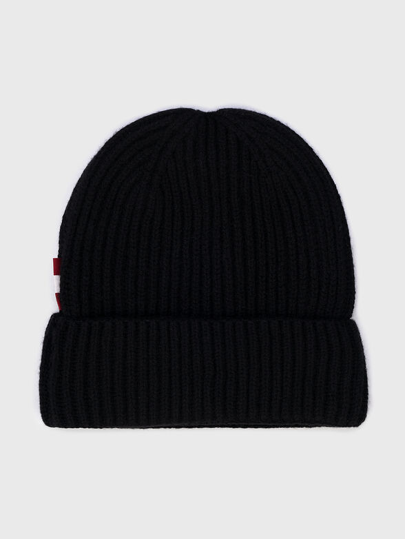 Black knitted cashmere hat - 2