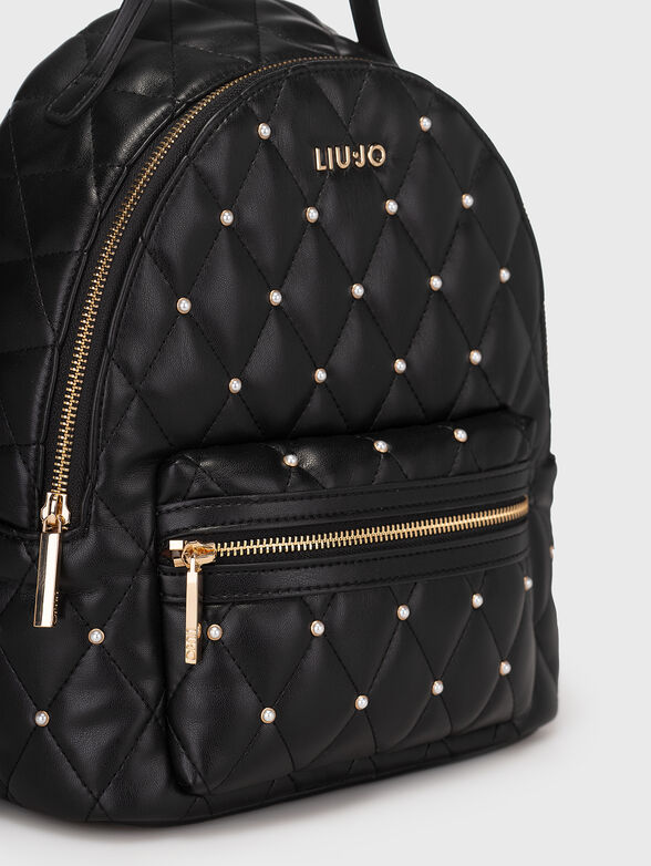 Quilted backpack with rhinestones - 4