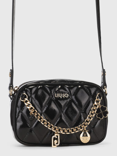 Black crossbody bag with quilted effect - 4