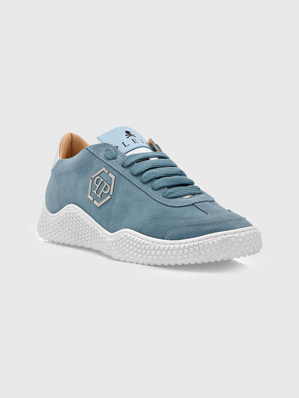 Suede sports shoes with logo - 2