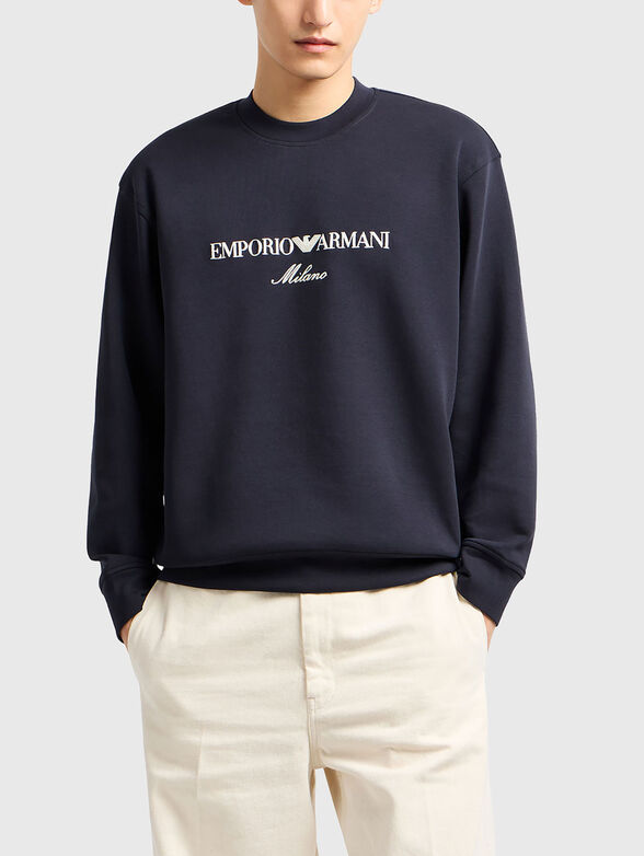 Cotton sweatshirt with logo embroidery - 1
