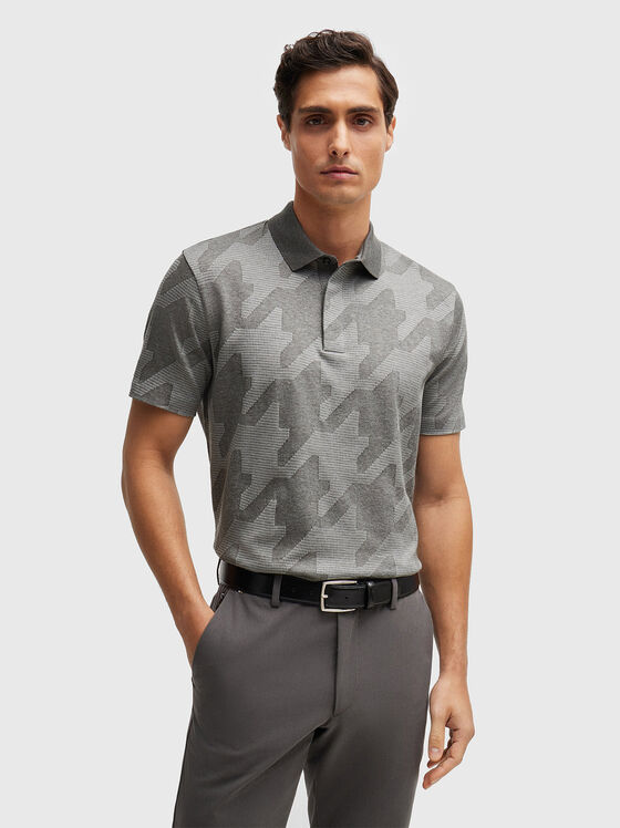 Tricou polo gri cu imprimeu  - 1