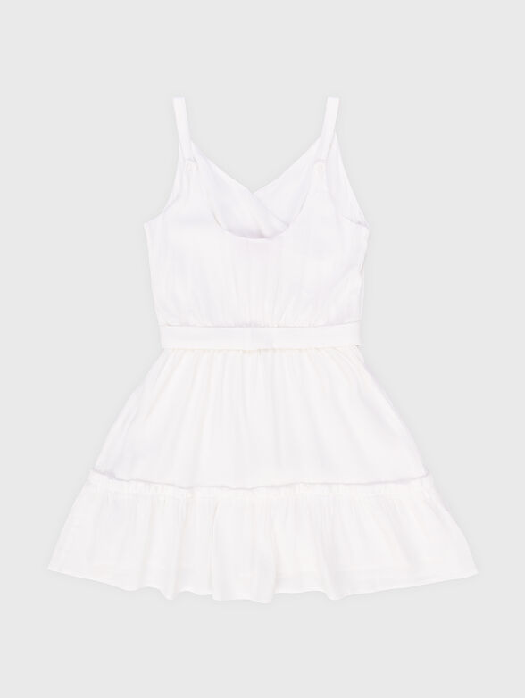 White dress with belt and logo detail - 2
