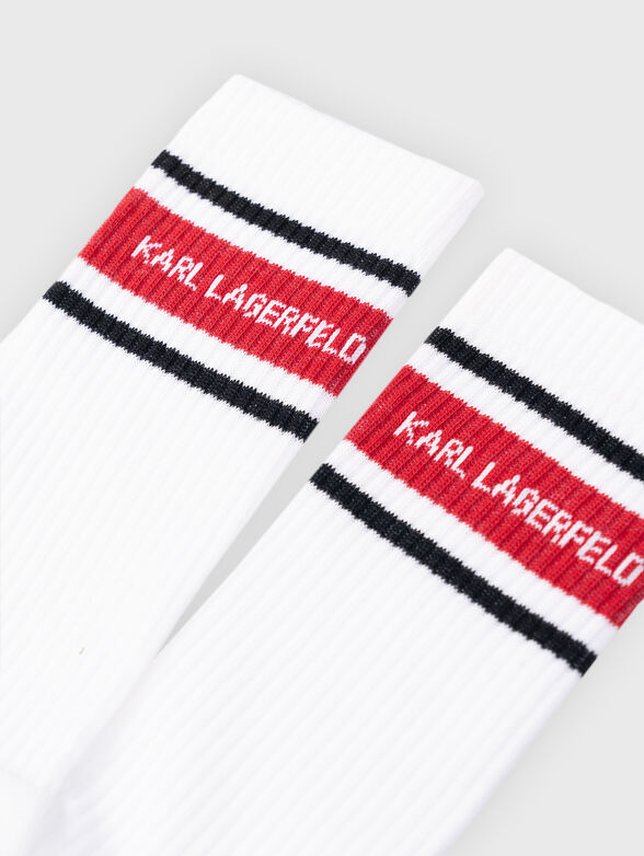 White socks with logo accent - 2