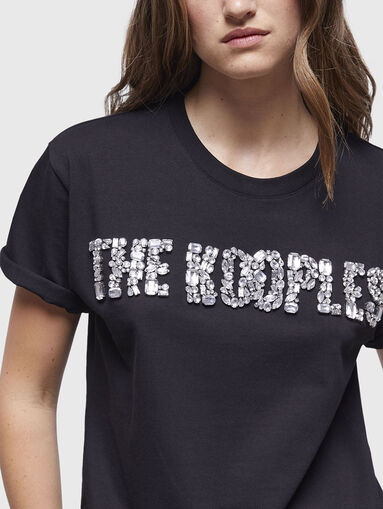 T-shirt with logo of rhinestones - 4