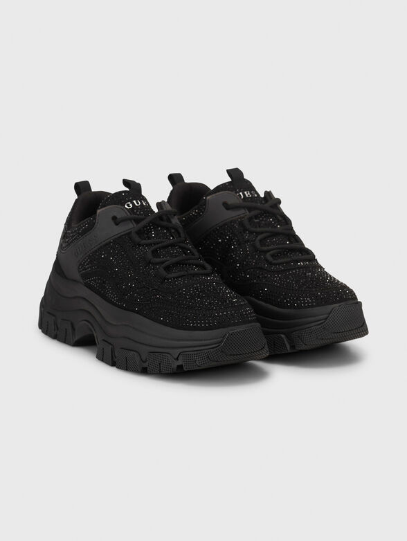 BISUN black sneakers with applied rhinestones - 2