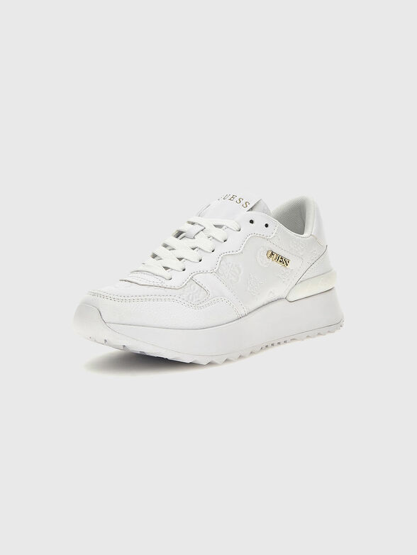 White sneakers with logo detail  - 2