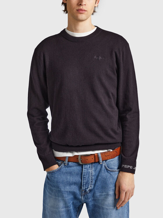 ANDRE black sweater with crew neck - 1