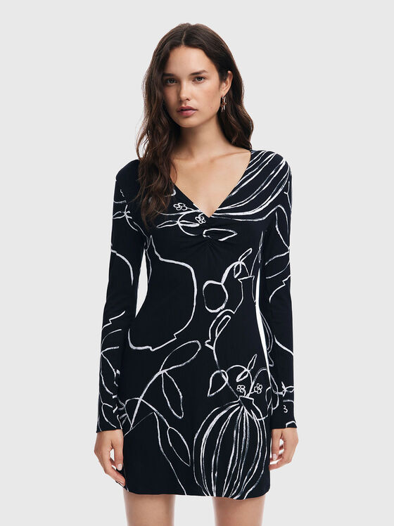 Rochie scurtă cu imprimeu - 1