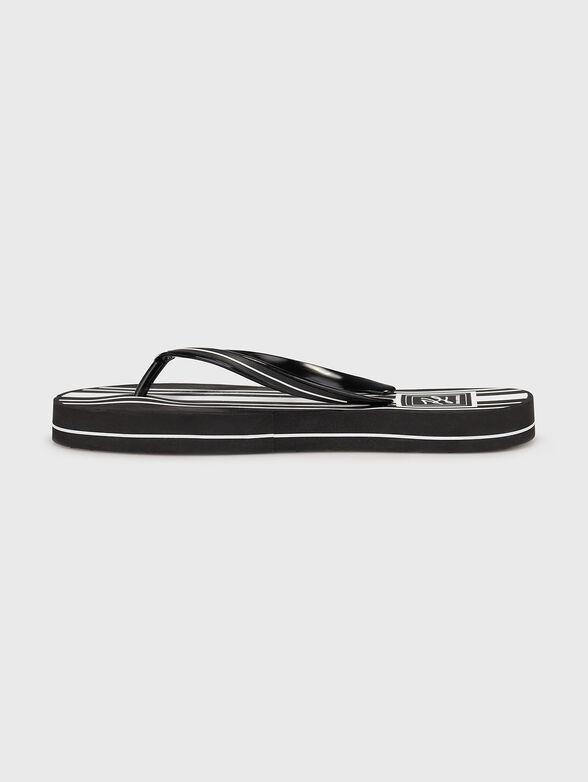 KOSTA black beach slippers with logo print - 4