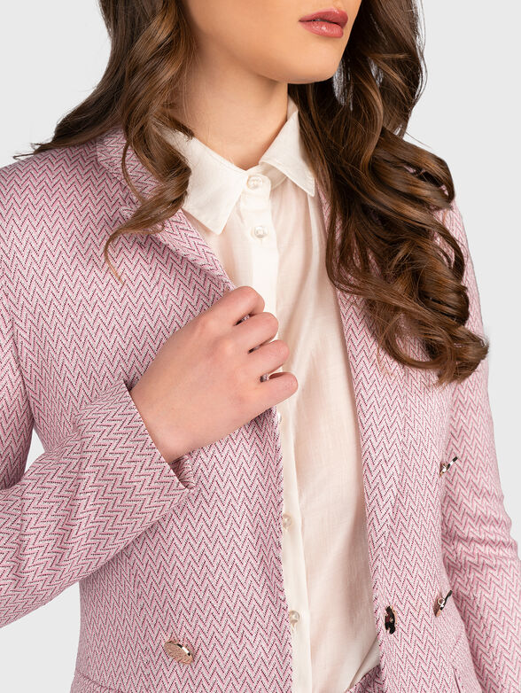Pink jacket with gold buttons - 4