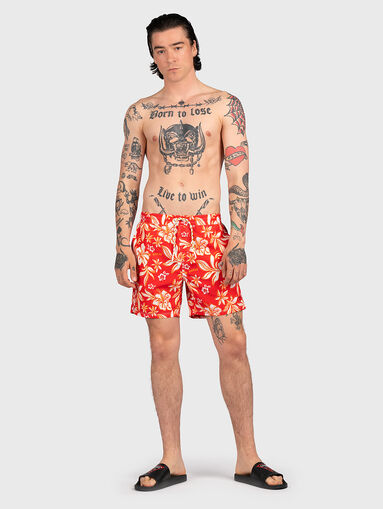 IBISCUS blue swimtrunks with floral print - 5