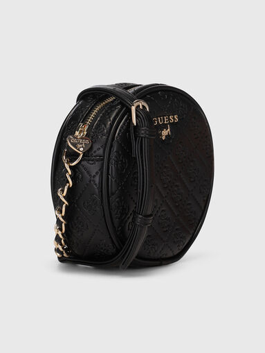 Black crossbody bag with metal logo - 4