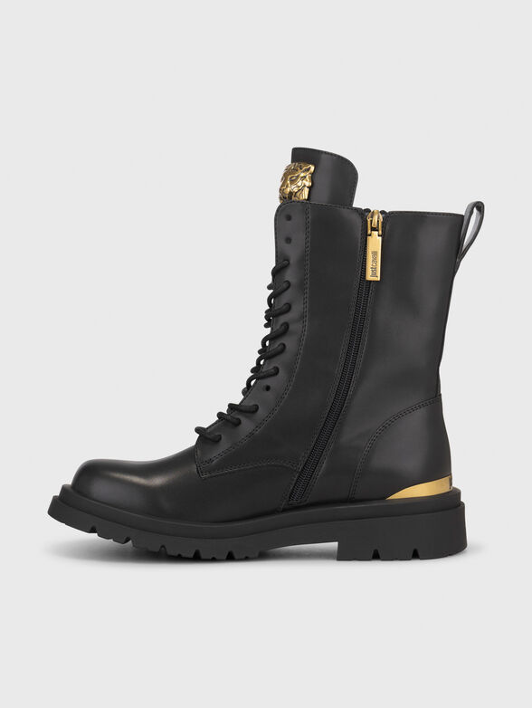 Black eco leather boots with detail  - 4
