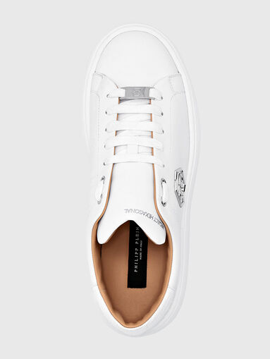 White leather sneakers with black detail - 5